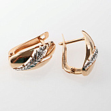 Серьга золото 585, общий вес - 1.23 г, чистый вес - 1.23 г