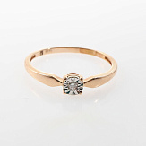 Кольцо золото 585, общий вес - 1.1 г, чистый вес - 1.094 г