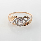 Кольцо золото 585, общий вес - 1.85 г, чистый вес - 1.393 г