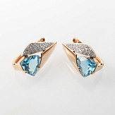 Серьга золото 585, общий вес - 2.48 г, чистый вес - 1.754 г