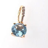 Кулон золото 585, общий вес - 0.7 г, чистый вес - 0.413 г