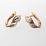 Серьга золото 585, общий вес - 1.12 г, чистый вес - 1.008 г