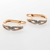 Серьга золото 585, общий вес - 1.28 г, чистый вес - 1.238 г