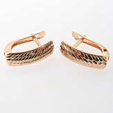 Серьга золото 585, общий вес - 0.74 г, чистый вес - 0.74 г