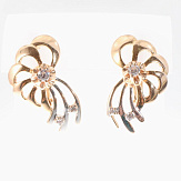 Серьга золото 585, общий вес - 3.01 г, чистый вес - 2.96 г